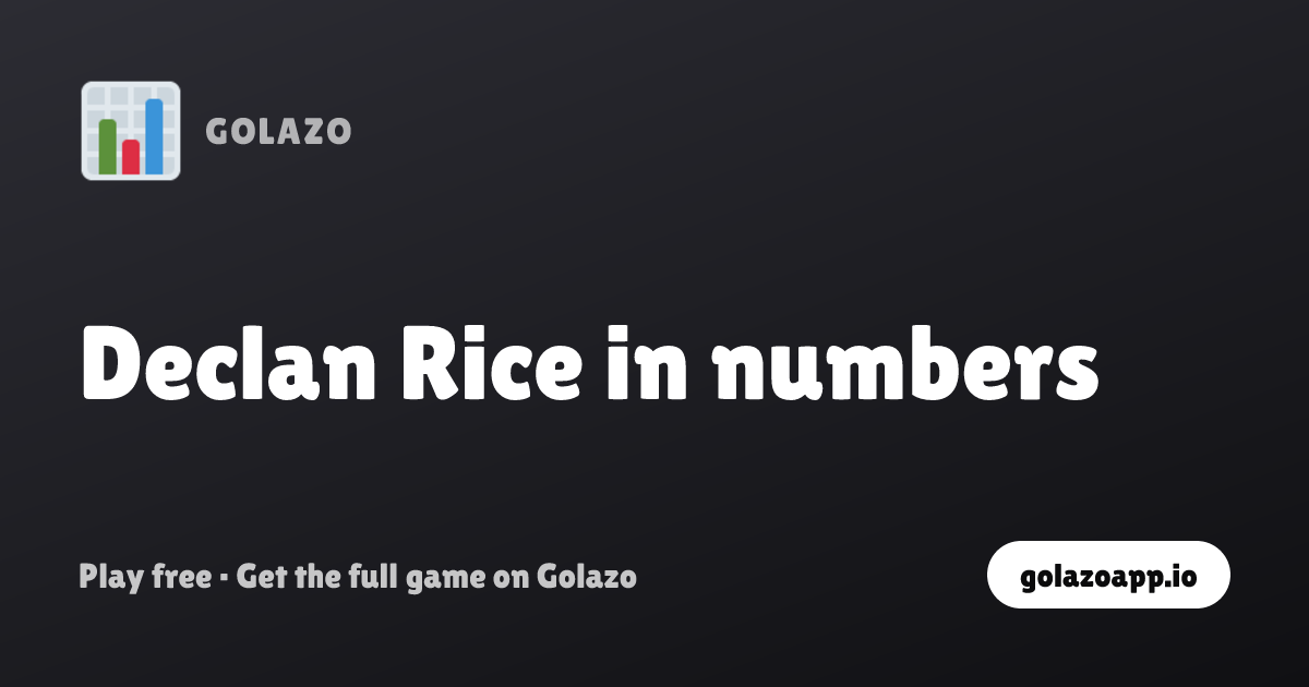 Declan Rice Stats 2026/27 — Market Value, Goals, Trophies & Rating | Golazo